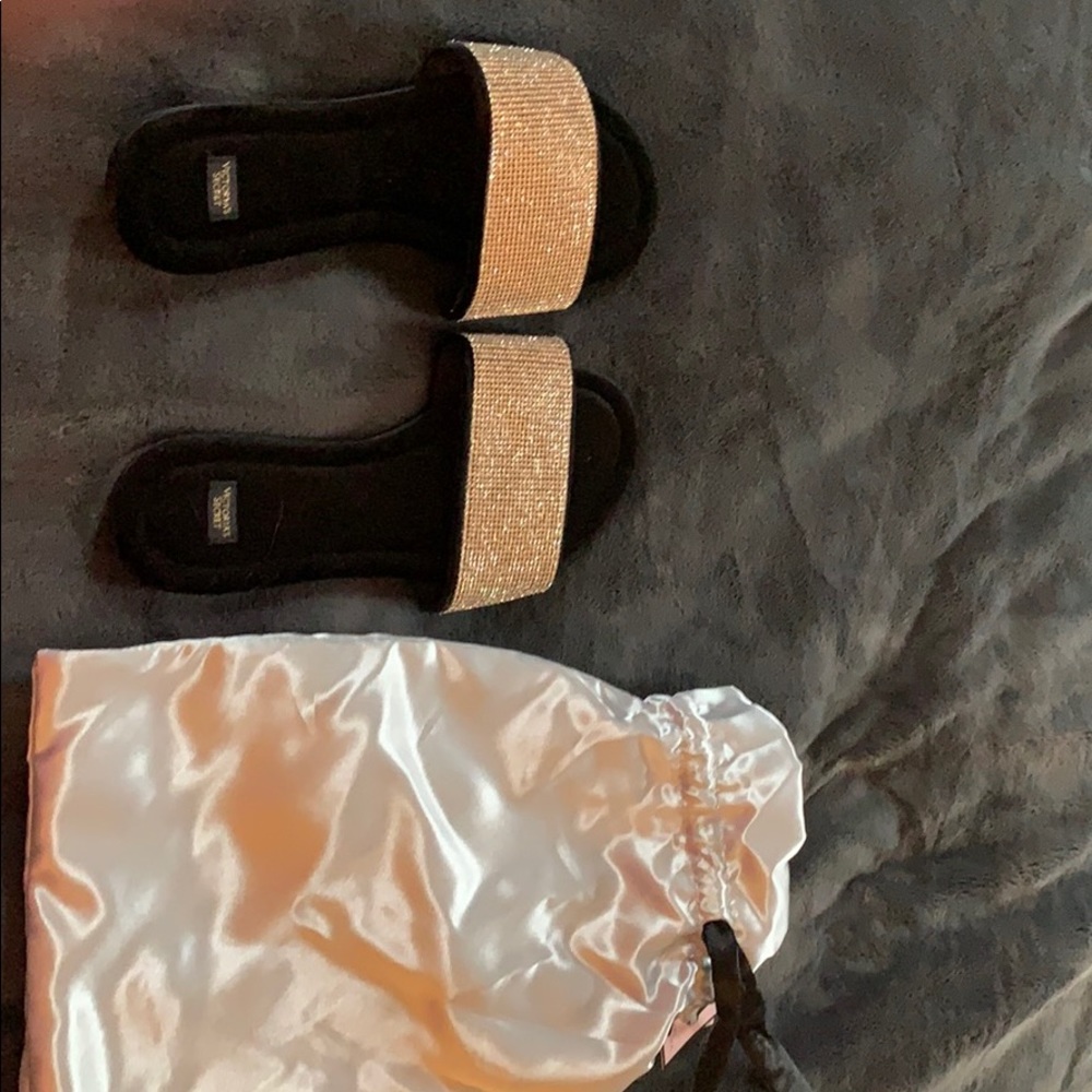 Victoria secret rhinestone slipper slides